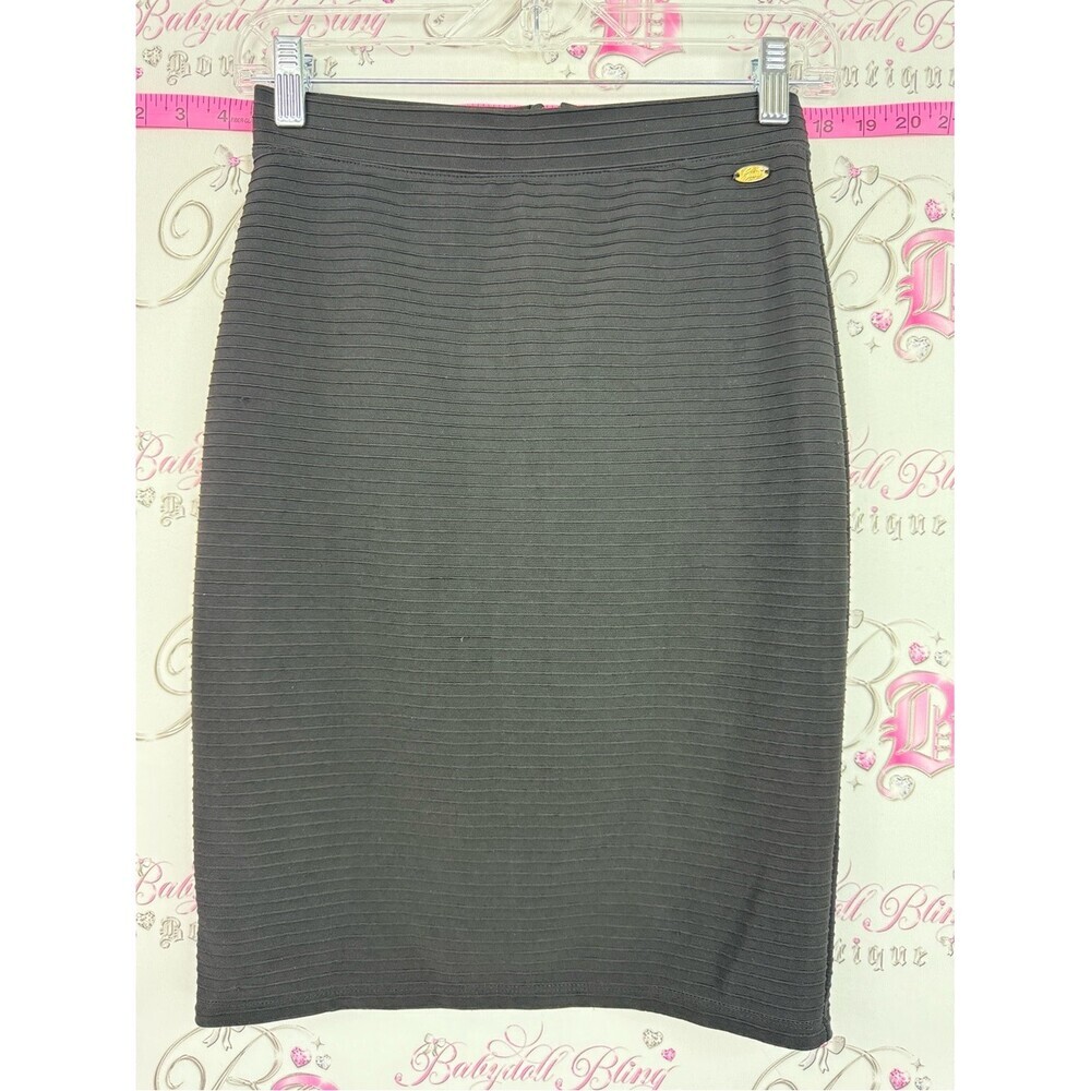 Guess skirt bodycon pencil Black Ribbed Pencil Skirt